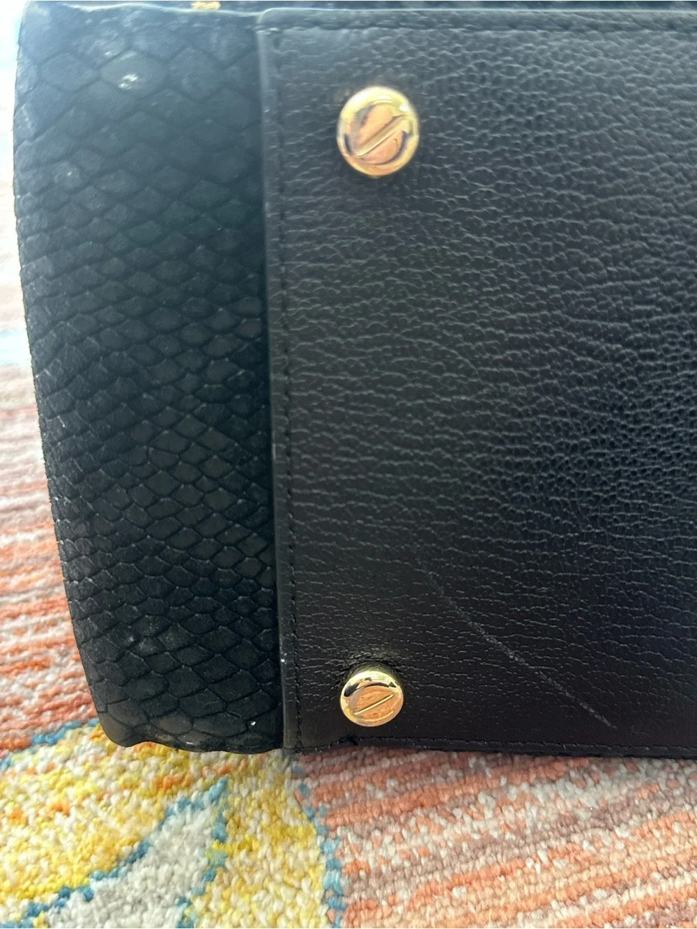 RARE Henri Bendel Black Python Snake Embossed Leather A-List Satchel Tote